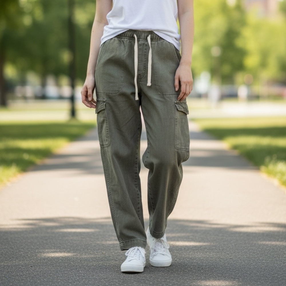 GAP Olive Green Cargo Pants Women’s Medium Drawstring Utility Jogger
